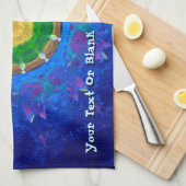 ブルーグリーン絞り染め キッチンタオル (四つ折り)