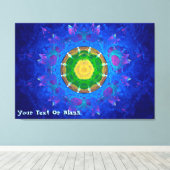 ブルーグリーン絞り染め キャンバスプリント (インサイチュ (ウッドフロア))