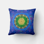 ブルーグリーン絞り染め クッション (裏面)