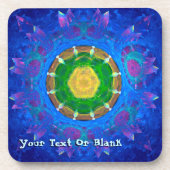 ブルーグリーン絞り染め コースター (正面)