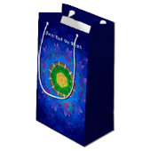 ブルーグリーン絞り染め スモールペーパーバッグ (裏面アングル)