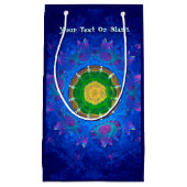 ブルーグリーン絞り染め スモールペーパーバッグ (正面)