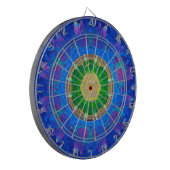 ブルーグリーン絞り染め ダーツボード (正面左)