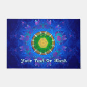 ブルーグリーン絞り染め ドアマット (正面)