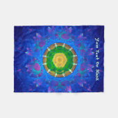 ブルーグリーン絞り染め フリースブランケット (正面(横))