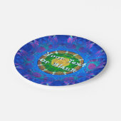 ブルーグリーン絞り染め ペーパープレート (アングル)