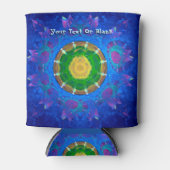 ブルーグリーン絞り染め 缶クーラー (正面)