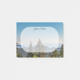 ブルーグリーン自然山景色フォレスト名前をカスタムする ポストイット