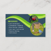 ブルーグリーン芝生気に造園モーニング3写真 名刺 (裏面)