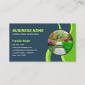 ブルーグリーン芝生気に造園モーニング3写真 名刺 (正面)