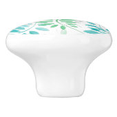 ブルーグリーン葉 セラミックノブ (側面)