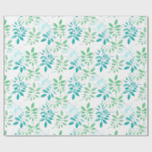 ブルーグリーン葉 ラッピングペーパー (フラット)