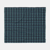 ブルーグリーン虹の星アートデコパターン フリースブランケット (正面(横))