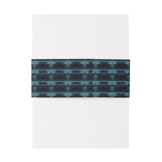 ブルーグリーン虹の星アートデコパターン 招待状ベリーバンド (裏面例)