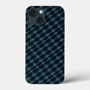 ブルーグリーン虹の星アートデコパターン iPhone 13 MINIケース