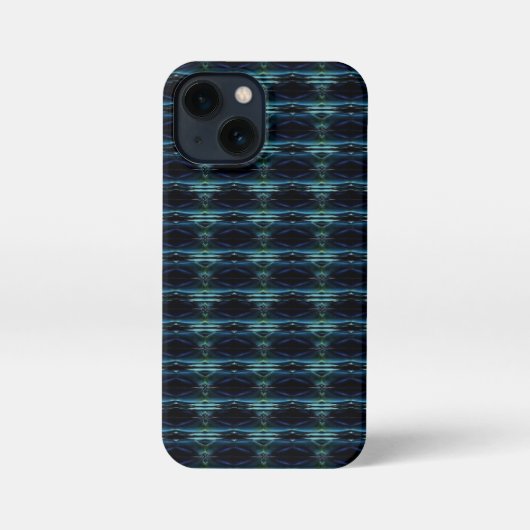 ブルーグリーン虹の星アートデコパターン iPhoneケース (裏面)