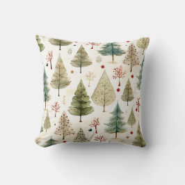 ブルーグリーン金ゴールドクリスマスツリーパターン クッション