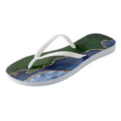 ブルーグリーン金ゴールドグリッターアガテマーブル ビーチサンダル (アングル)