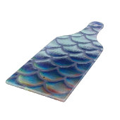ブルーグリーン金ゴールドマーメイドはかりで測ホログラフィックガラス カッティングボード (角)