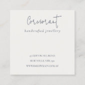 ブルーグリーン金ゴールドリービボタニカルフローラあなたのロゴ スクエア名刺 (裏面)