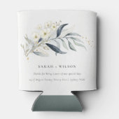 ブルーグリーン金ゴールドリービボタニカルフローラ結婚ズ 缶クーラー (裏面)