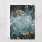 ブルーグリーン金ゴールド水彩アゲートリハーサルディナー 招待状 (裏面)