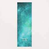 ブルーグリーン銀河系、線形ラインヨガマット ヨガマット (裏面)
