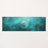 ブルーグリーン銀河系、線形ラインヨガマット ヨガマット (正面(横))