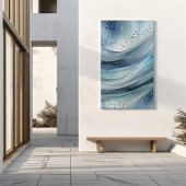 ブルーグリーン雨粒抽象芸術水彩ポスター ポスター