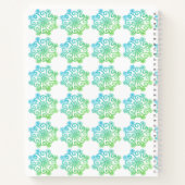 ブルーグリーン雪片スパイラルノートブック ノートブック (裏面)