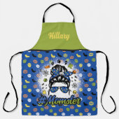 ブルーグリーン面白いハロウィーンモーテル エプロン (正面)