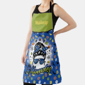 ブルーグリーン面白いハロウィーンモーテル エプロン (インサイチュ)