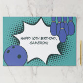 ブルーグリーン10歳の誕生日ボウリングパーティー ペーパーパッド (インサイチュ)