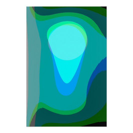 ブルーグリーン806抽象芸術 ポスター (正面)