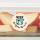 ブルーグリーン・ドラゴンベビー感謝感謝的ステッカー ラベル (貼付)