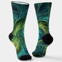 ブルーグリーンAIフラクタルパターン