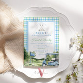 ブルーグリーンPAR-TEEゴルフブライダルシャワー招待 招待状