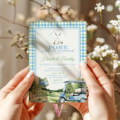 ブルーグリーンPAR-TEEゴルフブライダルシャワー招待 招待状