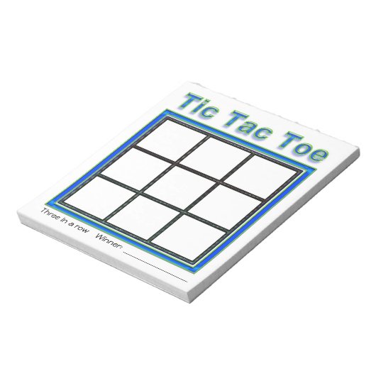 ブルーグリーンTic Tac Toeゲームメモ帳 ノートパッド (回転)