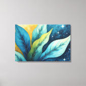 ブルーグリ離れーンズ黄金の太陽と星 キャンバスプリント (正面)