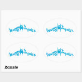 ブルーグルービーハッピーヒューマニスト 楕円形シール (シート)