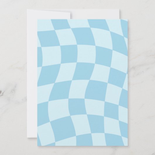 ブルーグルービーレディ4歳ビーチ4歳の誕生日 招待状 (裏面)