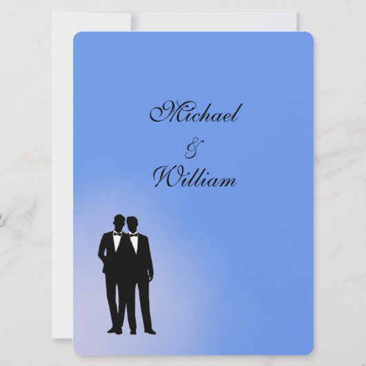 ブルーグルームアンドグルームゲイ結婚ズ 招待状 (裏面)