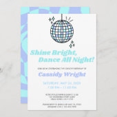 ブルーグルーヴィディスコ誕生日 招待状 (正面/裏面)