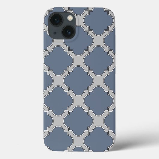 ブルーグレイのクアトロフォイル柄Case-Mate iPhoneケース Case-Mate iPhoneケース (裏面)