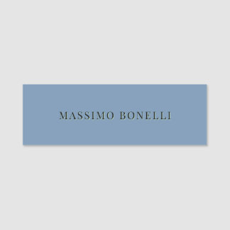 ブルーグレイのミニマリスト プレーンで読みやすいモダン 名札