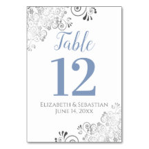 ブルーグレイエレガントオンホワイト結婚フリリー