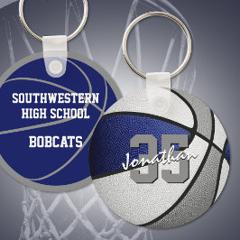 ブルーグレイカスタムジャージー番号バスケットボール キーホルダー
