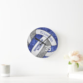 ブルーグレイカスタムスガーリーポーツバレーボール室 ラウンド壁時計 (ホーム)