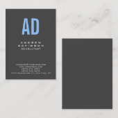 ブルーグレイスタイリッシュモノグラム名刺 名刺 (正面/裏面)